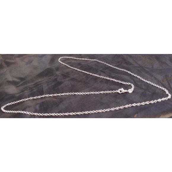 Sterling Silver 925 Plated 26 Inch Rolo Link Chain Necklace New 1/16th" Wide - Picture 1 of 3